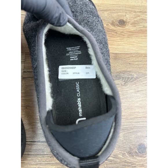 Mahabis Classic Dark Grey Wool / Yellow Soles Slippers Size EU 37 US 6.5 - Picture 7 of 7